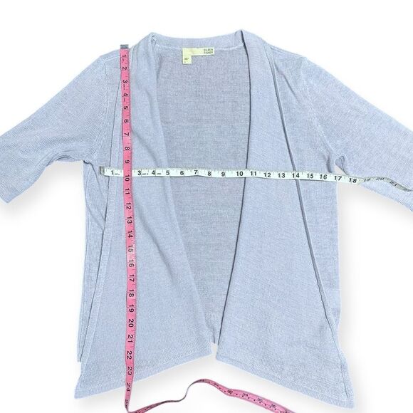 EILEEN FISHER Women’s Light Blue Linen Knit Open Front Cardigan Size Small - Picture 5 of 5